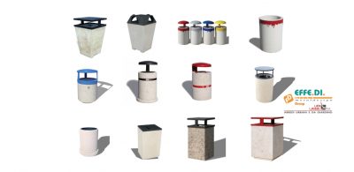 Cestini portarifiuti in cemento per esterni